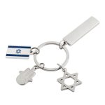 מחזיק מפתחות ממותג עם תליונים פטריוטיים ושטח לחריטה | תג-לי