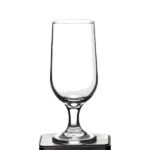 כוס בירה זכוכית ממותגת עם רגל 350 מ״ל – כוס אלגנטית לברים, אירועים וכנסים