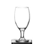 כוס בירה זכוכית ממותגת עם רגל גבוהה 410 מ״ל – כוס אלגנטית לברים, אירועים וכנסים