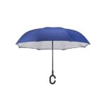 מטרייה ממותגת מתהפכת 24 אינץ' עם ידית אחיזה בצורת C – פתיחה וסגירה ידנית, מתנה שימושית לימי חורף | תג-לי