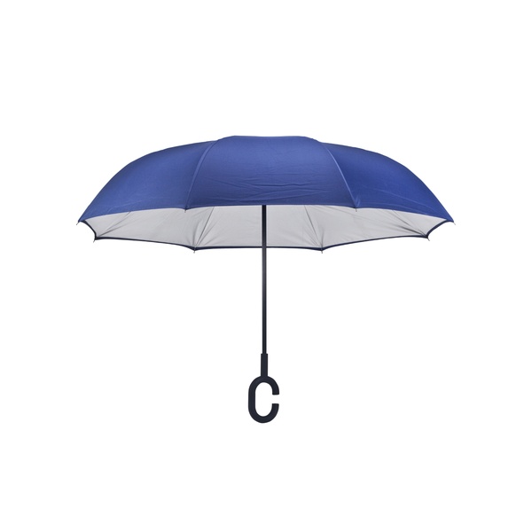 מטרייה ממותגת מתהפכת 24 אינץ' עם ידית אחיזה בצורת C – פתיחה וסגירה ידנית, מתנה שימושית לימי חורף | תג-לי