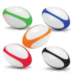 כדור רוגבי לחיץ ממותג עשוי PU בגודל 6×10 ס״מ עם הדפסת לוגו בהתאמה אישית